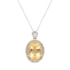 Wholesale Jewelry Geometric Crystal 925 Sterling Silver Pendant Collarbone Necklace Set With Gemstones