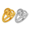 Wholesale Jewelry Geometric Doublelayer Line Hollow Interlocking 316L Stainless Steel Goldplated Ring