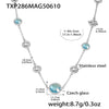 Wholesale Jewelry Geometric Faceted Glass 316L Stainless Steel Electroplated Necklace For Women