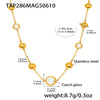 Wholesale Jewelry Geometric Faceted Glass 316L Stainless Steel Electroplated Necklace For Women