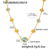 Wholesale Jewelry Geometric Faceted Glass 316L Stainless Steel Electroplated Necklace For Women