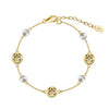Wholesale Jewelry Geometric Fourleaf Clover Design Silver Bracelet S925 Sterling Silver Chain Electroplating For Women