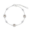 Wholesale Jewelry Geometric Fourleaf Clover Design Silver Bracelet S925 Sterling Silver Chain Electroplating For Women