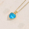 Wholesale Jewelry Geometric Glass Love Pendant Necklace Copper Electroplated For Women