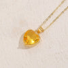 Wholesale Jewelry Geometric Glass Love Pendant Necklace Copper Electroplated For Women