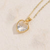 Wholesale Jewelry Geometric Glass Love Pendant Necklace Copper Electroplated For Women