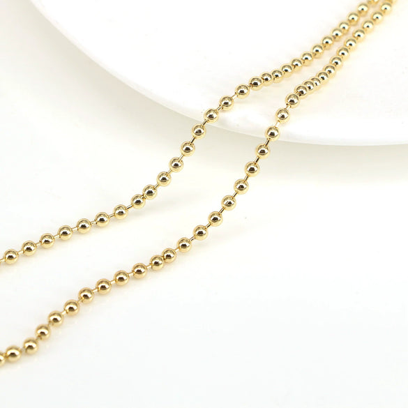 Wholesale Jewelry Geometric Gold Plated Copper Beads Electroplated Adjustable Necklace Unisex With Water Wave Chain And Mixed Gem Inlay