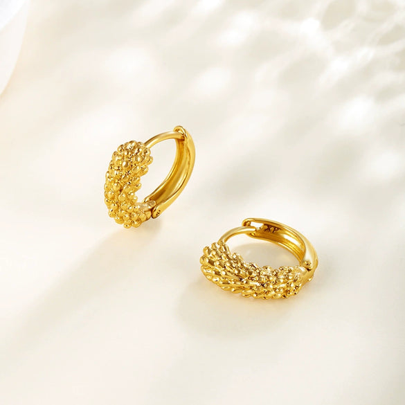 Wholesale Jewelry Geometric Gold Plated Copper Wheat Earrings For Women