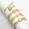Wholesale Jewelry Geometric Heart Fivepointed Star Copper Goldplated Bracelet