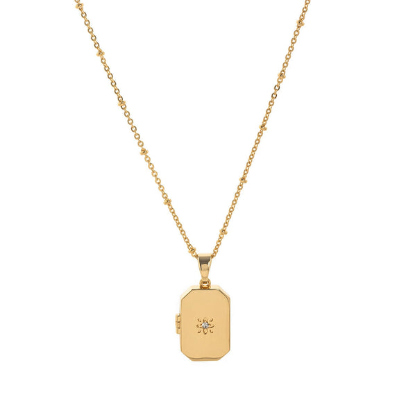 Wholesale Jewelry Geometric Heart Shape Copper Titanium Steel Zircon Necklace Plated With Real Gold O Chain