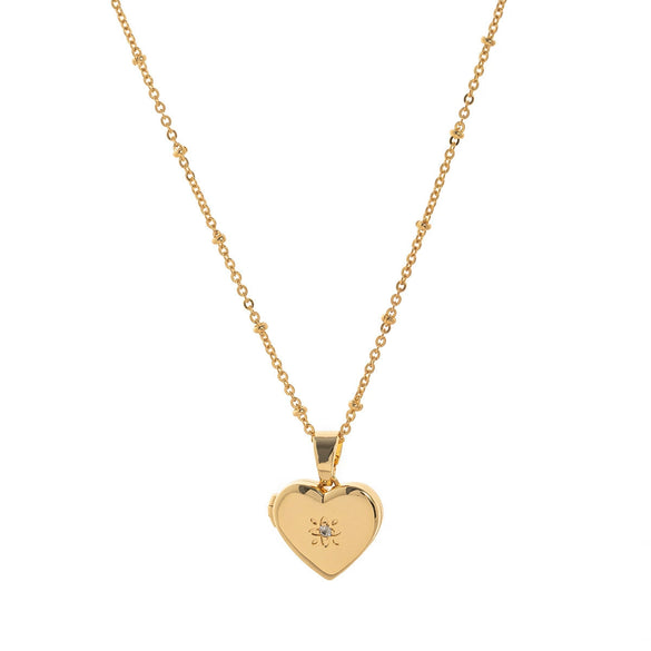 Wholesale Jewelry Geometric Heart Shape Copper Titanium Steel Zircon Necklace Plated With Real Gold O Chain