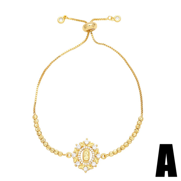 Wholesale Jewelry Geometric Heart Shaped Copper Inlaid Zircon Bracelet For Women