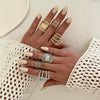 Wholesale Jewelry Geometric Hollow Stripe Alloy Ring Electroplated Women's Popular Style