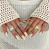 Wholesale Jewelry Geometric Hollow Stripe Alloy Ring Electroplated Women's Popular Style