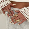 Wholesale Jewelry Geometric Hollow Stripe Alloy Ring Electroplated Women's Popular Style