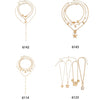 Wholesale Jewelry Geometric Iron Chain Shell Alloy Imitation Pearl Starfish Pendant Clavicle Necklace Electroplated
