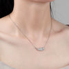 Wholesale Jewelry Geometric Leaf 925 Sterling Silver Zirconembedded Electroplated Pendant Necklace For Women
