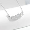 Wholesale Jewelry Geometric Leaf 925 Sterling Silver Zirconembedded Electroplated Pendant Necklace For Women