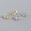 Wholesale Jewelry Geometric Leaves Ear Studs S925 Silver Electroplated For Female