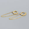 Wholesale Jewelry Geometric Long Tassel Chain Zircon Ear Buckle Earrings 925 Silver Electroplated For Women