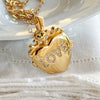 Wholesale Jewelry Geometric Love Open Oval Photo Album Pendant Necklace Copper Titanium Steel O Chain Real Gold Plated