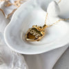 Wholesale Jewelry Geometric Love Open Oval Photo Album Pendant Necklace Copper Titanium Steel O Chain Real Gold Plated