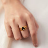 Wholesale Jewelry Geometric Love Shape 316L Stainless Steel Goldplated Ring