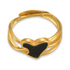 Wholesale Jewelry Geometric Love Shape 316L Stainless Steel Goldplated Ring