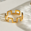 Wholesale Jewelry Geometric Minimalist Stainless Steel Square Ring Electroplated