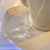 Wholesale Jewelry Geometric Mixed Gemstone Inlay Titanium Steel Pendant Necklace For Women