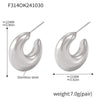 Wholesale Jewelry Geometric Moon Hollow 316L Stainless Steel 18K Gold Plated Women's Earrings