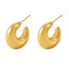 Wholesale Jewelry Geometric Moon Hollow 316L Stainless Steel 18K Gold Plated Women's Earrings