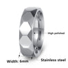 Wholesale Jewelry Geometric Multifaceted Titanium Steel Ring Electroplated Unisex Couple Ring