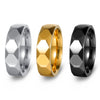 Wholesale Jewelry Geometric Multifaceted Titanium Steel Ring Electroplated Unisex Couple Ring