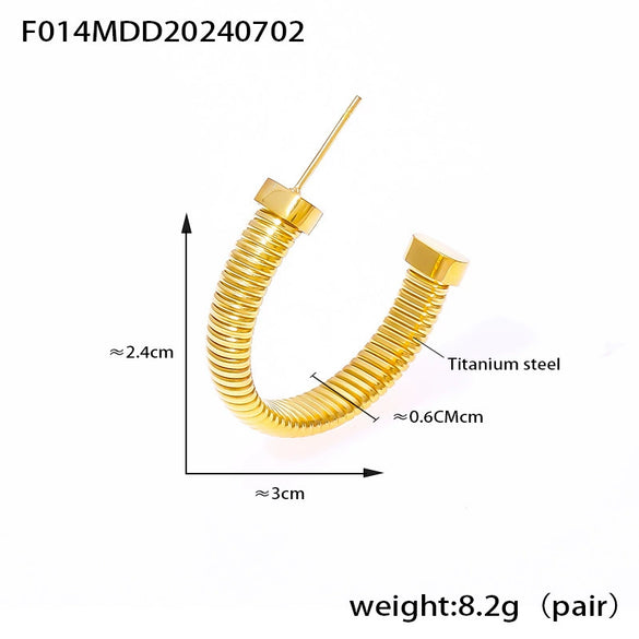 Wholesale Jewelry Geometric Multilayer 316L Stainless Steel Gold Plated Earrings