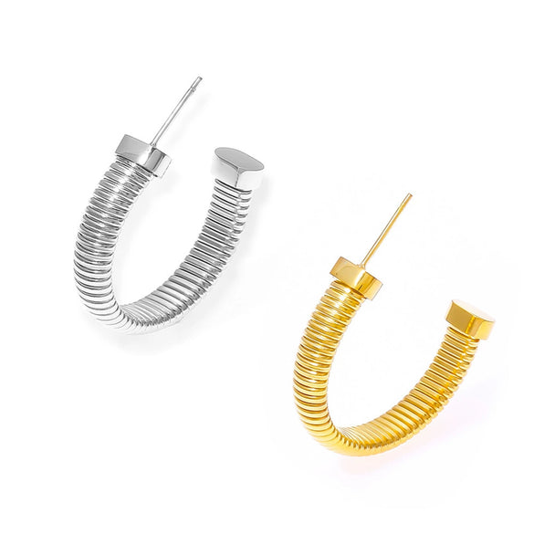Wholesale Jewelry Geometric Multilayer 316L Stainless Steel Gold Plated Earrings