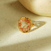 Wholesale Jewelry Geometric Natural Stone Beaded Open Stainless Steel Ring Electroplated Fashion Luxury Niche Highend