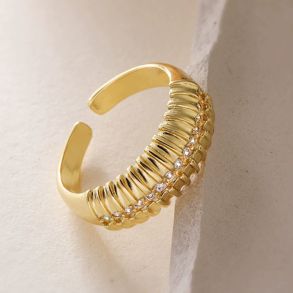 Wholesale Jewelry Geometric Open Ring Copper Electroplated For Women