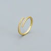 Wholesale Jewelry Geometric Open Ring S925 Silver Microinlaid Zircon Electroplated For Women