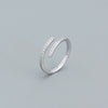 Wholesale Jewelry Geometric Open Ring S925 Silver Microinlaid Zircon Electroplated For Women