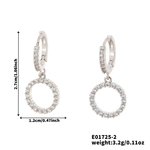 Wholesale Jewelry Geometric Oval Copper Zircon Earrings