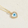 Wholesale Jewelry Geometric Pattern Oil Dripping Resin Devil's Eye Pendant Copper Electroplating Necklace