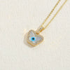 Wholesale Jewelry Geometric Pattern Oil Dripping Resin Devil's Eye Pendant Copper Electroplating Necklace