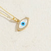 Wholesale Jewelry Geometric Pattern Oil Dripping Resin Devil's Eye Pendant Copper Electroplating Necklace