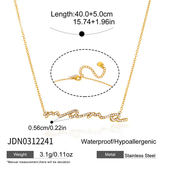 Wholesale Jewelry Geometric Pattern Stainless Steel Vacuum Real Gold Plated Necklace For Women