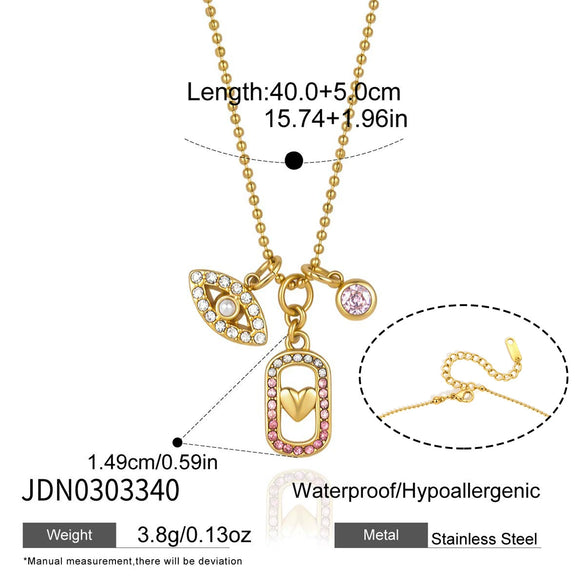 Wholesale Jewelry Geometric Pattern Stainless Steel Vacuum Real Gold Plated Necklace For Women