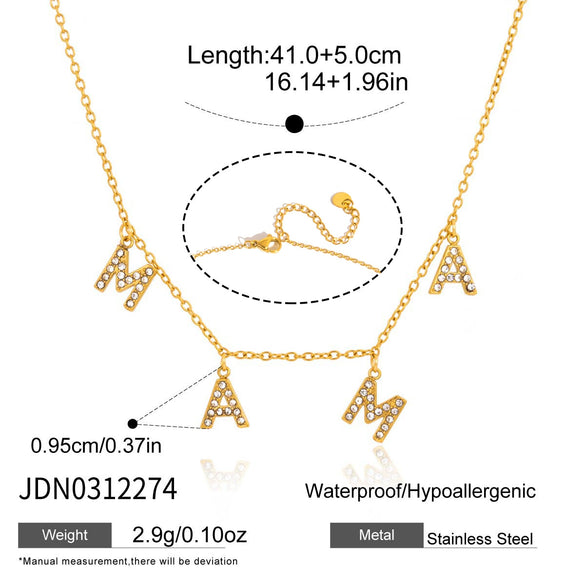 Wholesale Jewelry Geometric Pattern Stainless Steel Vacuum Real Gold Plated Necklace For Women