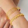Wholesale Jewelry Geometric Round Bead Stitching 316L Stainless Steel Open Bracelet Electroplating