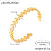 Wholesale Jewelry Geometric Round Bead Stitching 316L Stainless Steel Open Bracelet Electroplating