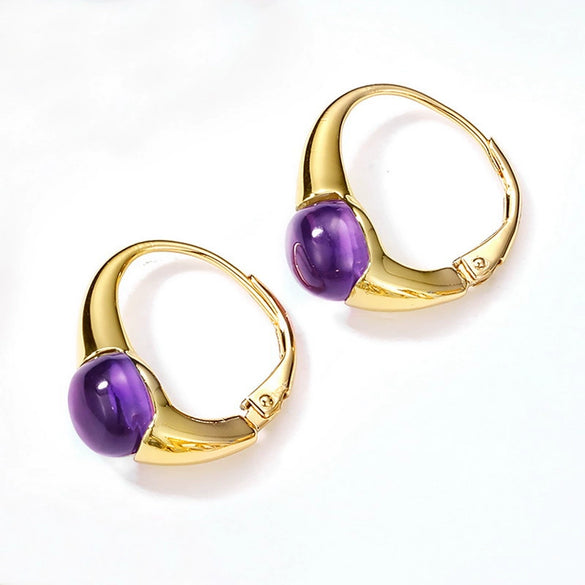 Wholesale Jewelry Geometric S925 Silver Inlaid Color Gem Three Dimensional Earrings For Women